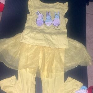 Girls yellow bunny set